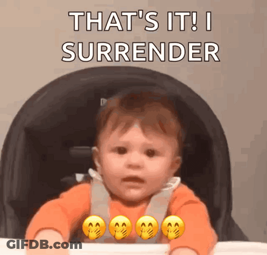 Throw In The Towel Cute Baby Surrenders GIF