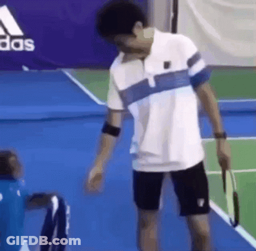 Throw In The Towel Monkey Tennis Assistant GIF