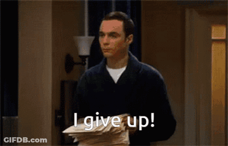 Throw In The Towel Sheldon Cooper Gives Up GIF