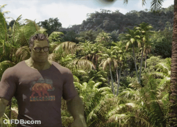 Throwing Coconut Tree On Hulk GIF
