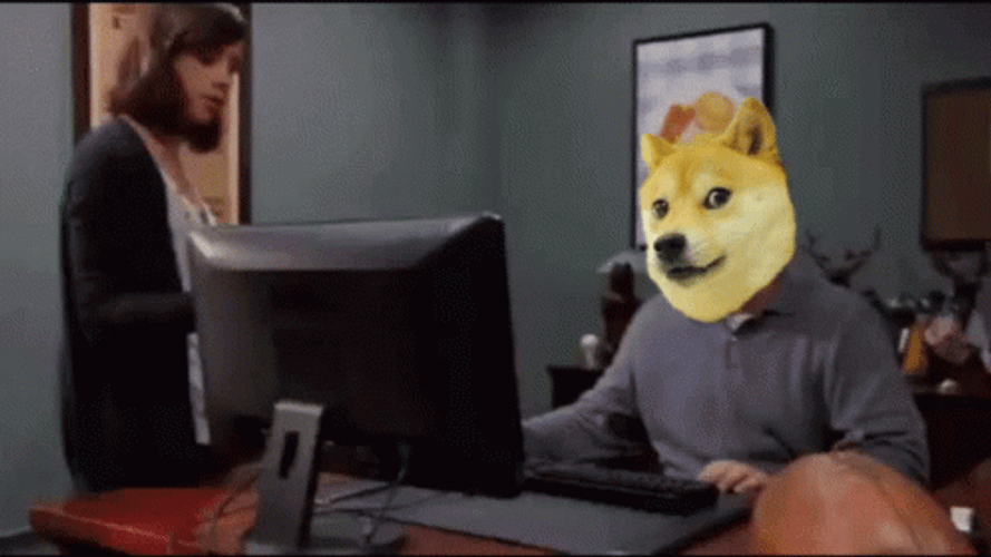 Throwing Computer By Office Man Dog Meme GIF