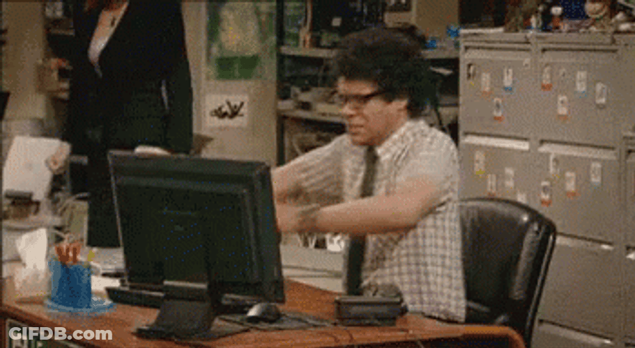 Throwing Computer By Office Man GIF