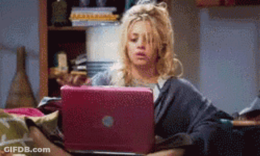 Throwing Computer Laptop By Confuse Woman GIF