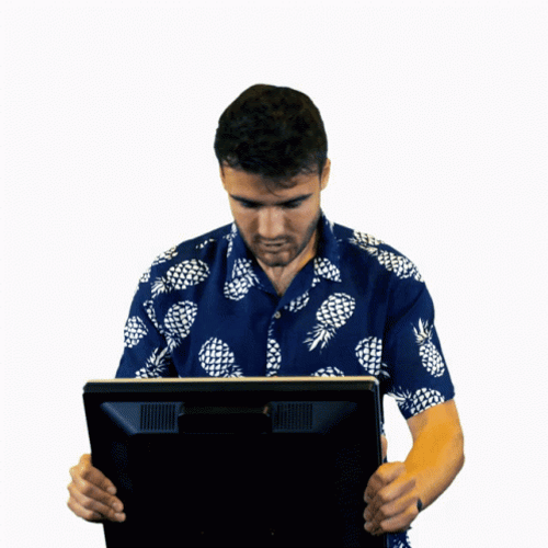 Throwing Computer Monitor By Man GIF
