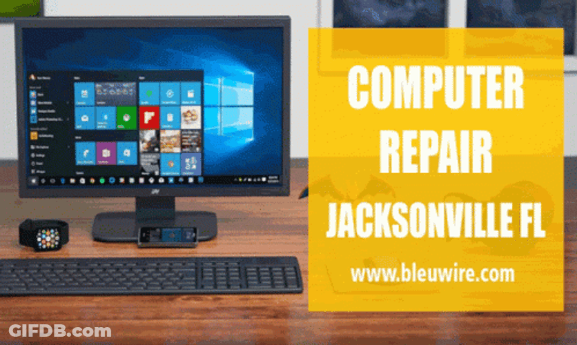 Throwing Computer With Repair Advertisement GIF