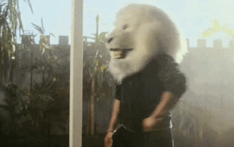 Thumb Up Lion Head Mascot GIF