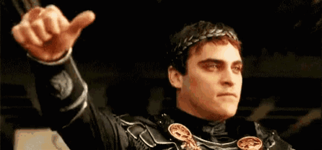 Thumbs Down Gladiator GIF