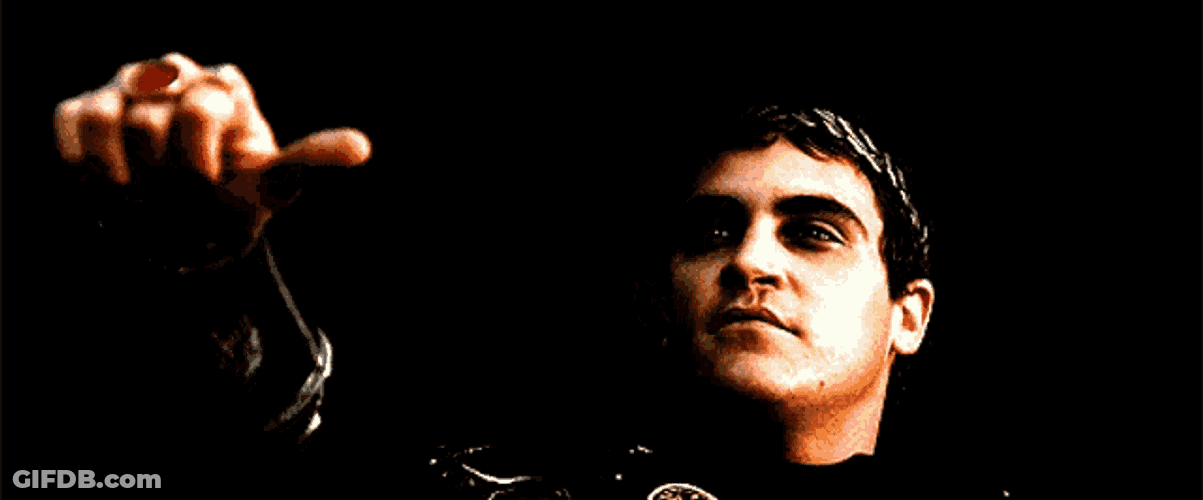 Thumbs Down Gladiator GIF