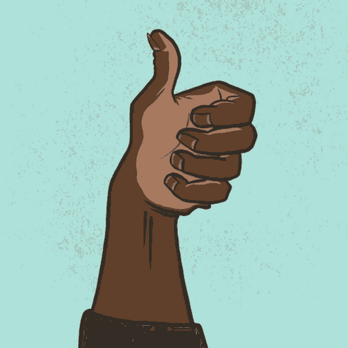Thumbs Up Brown Hand GIF