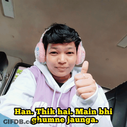 Thumbs Up Han Thik Hai Main Bhi Ghumne Jaunga GIF