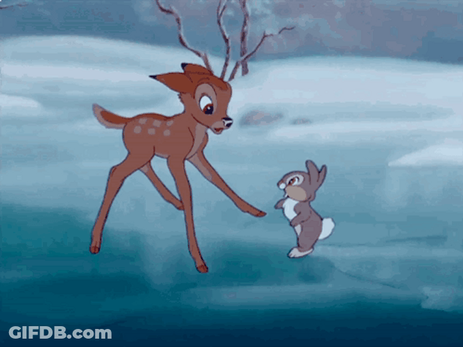 Thumper With Bambi On Ice GIF
