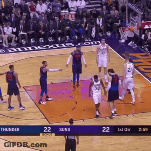 Thunder And Suns Playing Basketball GIF