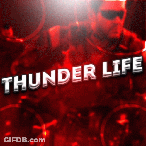 Thunder Life Text On Red Background GIF