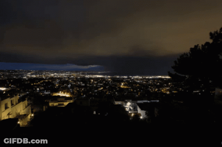 Thunder Lightning At Antirrio Birdge GIF