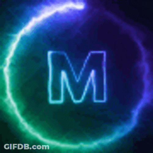 Thunder Lightning Letter M GIF