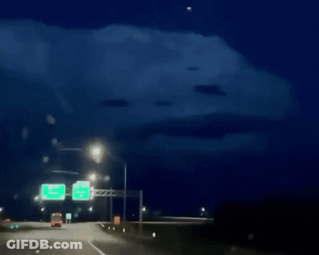 Thunderstorm Brewing On The Road GIF