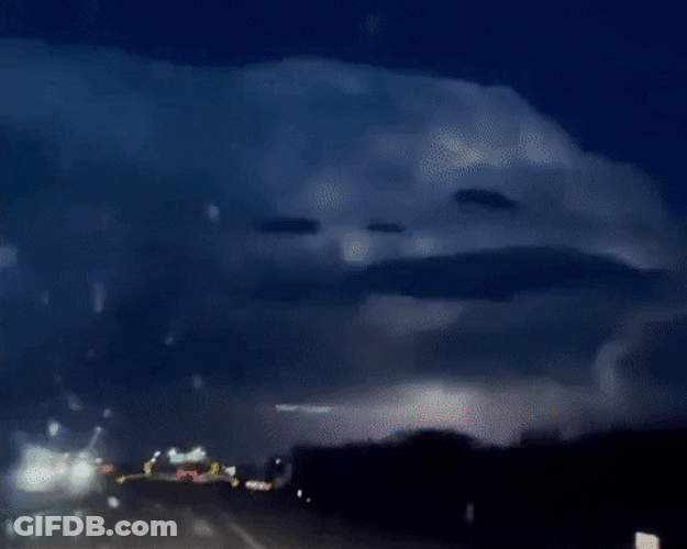 Thunderstorm Formation While Driving GIF