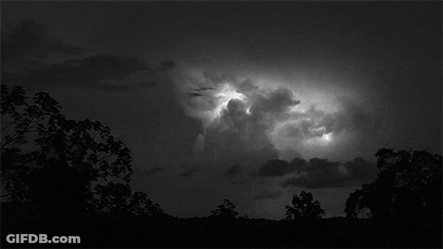 Thunderstorm Lightning Behind Clouds GIF