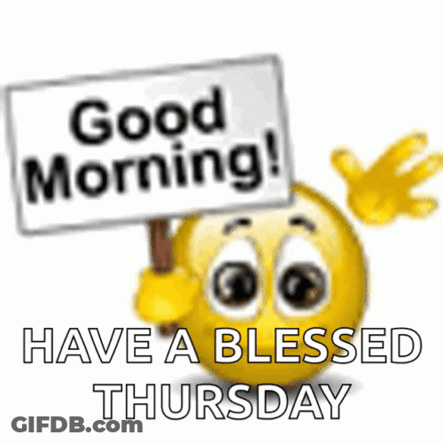 Thursday Blessings Waving Emoji Good Morning GIF