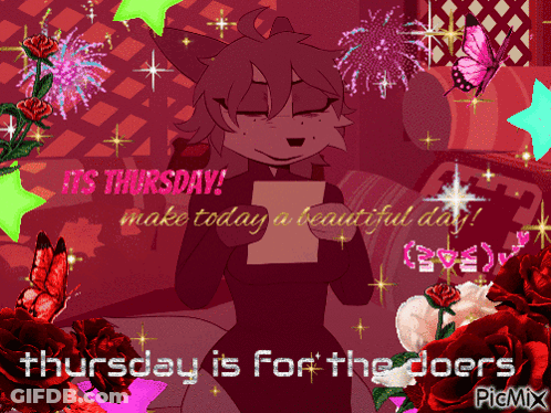 Thursday Is For The Doers With A Cartoon Character GIF