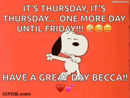 Thursday One More Day Until Friday GIF