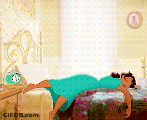 Tiana Using Foot Stopping Alarm GIF