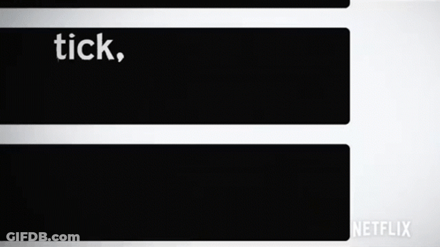 Tick Tock Boom Black White Text Animation GIF