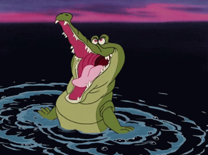 Tick-Tock Crocodile Excited Water Splash GIF