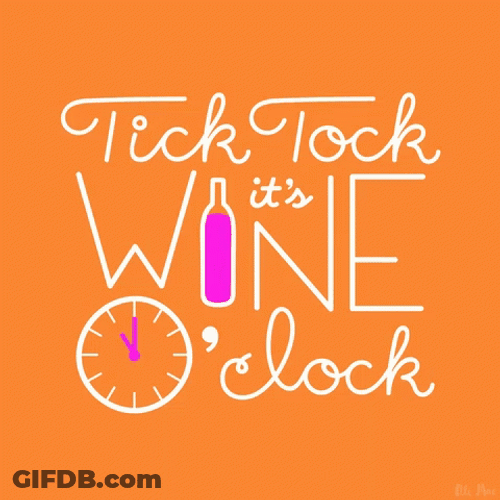 Tick Tock It's Time For Wine Text Animation GIF