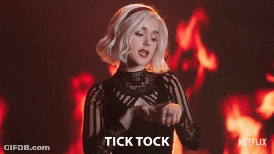 Tick Tock Time Is Running Kiernan Shipka GIF