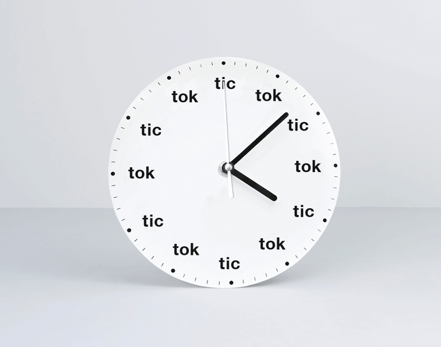 Tick Tock White Clock Animation GIF