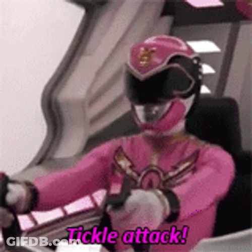 Tickle Attack Pink Ranger GIF