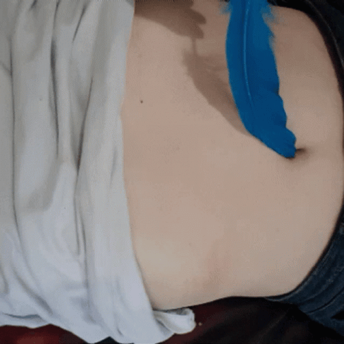 Tickle Belly Button Feather GIF