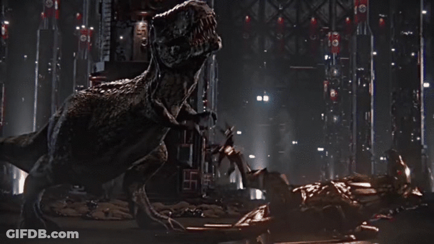 Tickle T-Rex Kung Fury GIF