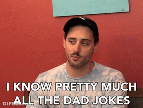 Tie Dye Man Says I Know Dad Jokes GIF