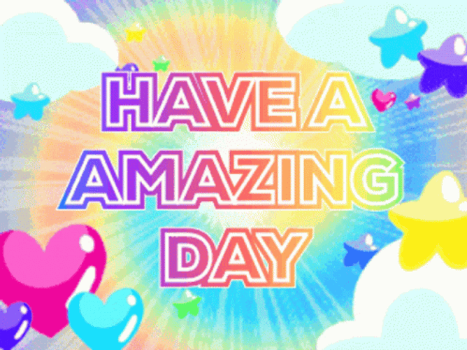 Tie Dye Text Have An Awesome Day GIF