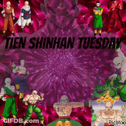 Tien Shinhan Tuesday Dragon Ball Characters Poster GIF