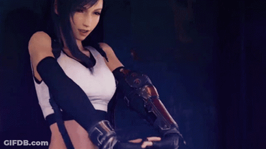 Tifa Stretching Her Arms GIF