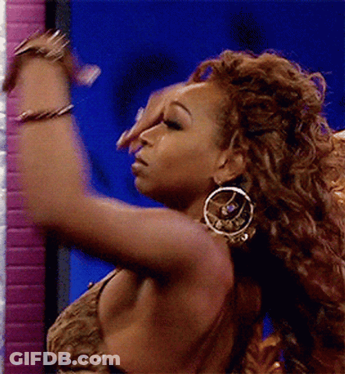 Tiffany Pollard Turning Around Arms Spread GIF
