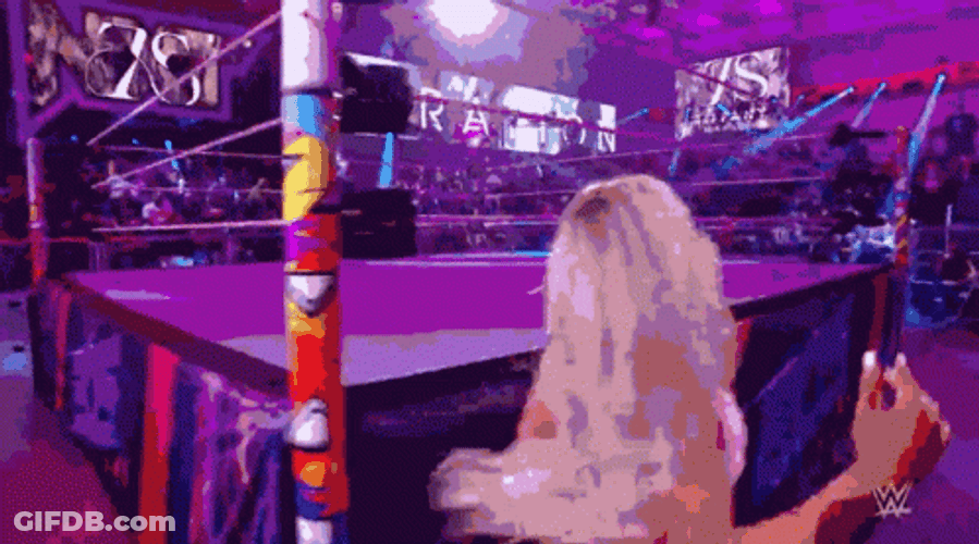 Tiffany Stratton Climbs In The Boxing Ring GIF