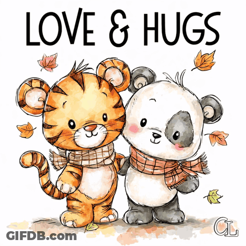 Tiger And Panda Love & Hugs GIF