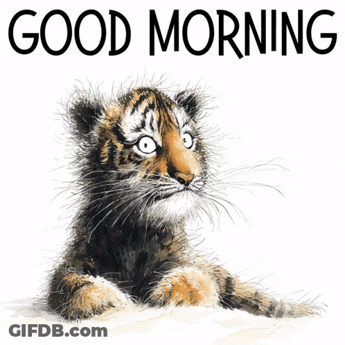 Tiger Cub Saying Good Morning GIF