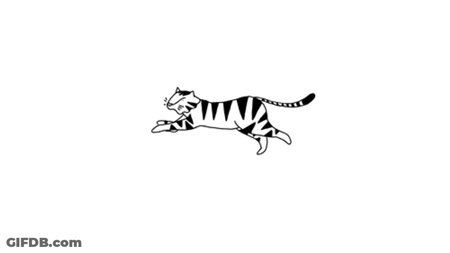 Tiger Fast Running Anime Loop GIF