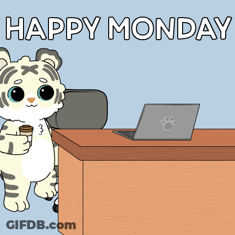 Tiger Holding Ice Cream Cone Happy Monday GIF