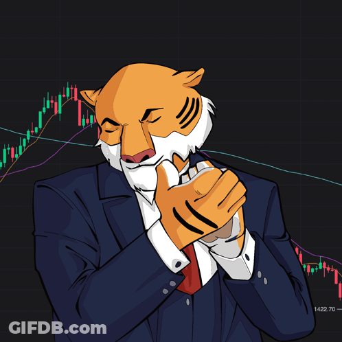 Tiger In Suit And Tie With Price Chart GIF