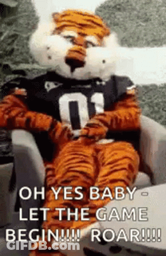 Tiger Mascot Let The Game Begin Roar GIF