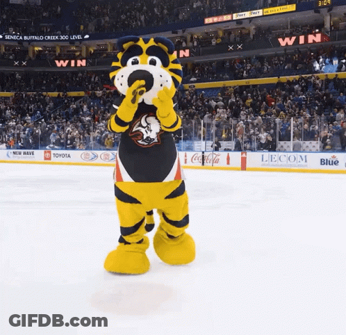 Tiger Mascot Standing On Ice GIF