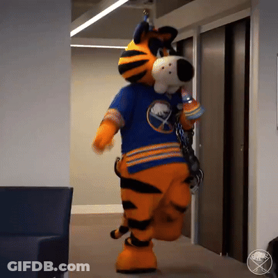 Tiger Mascot Walking With Water Bottle GIF