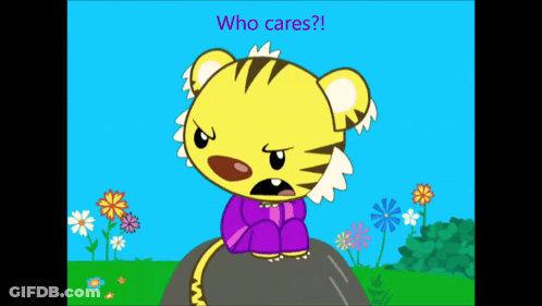 Tiger Sitting On Road Saying Who Cares GIF