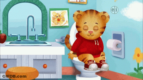 Tiger Sitting On Toilet With Letters EI GIF